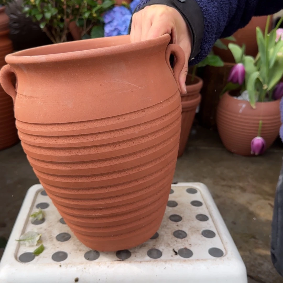 紫砂花盆口20高27宜兴紫砂瑕疵底部火裂