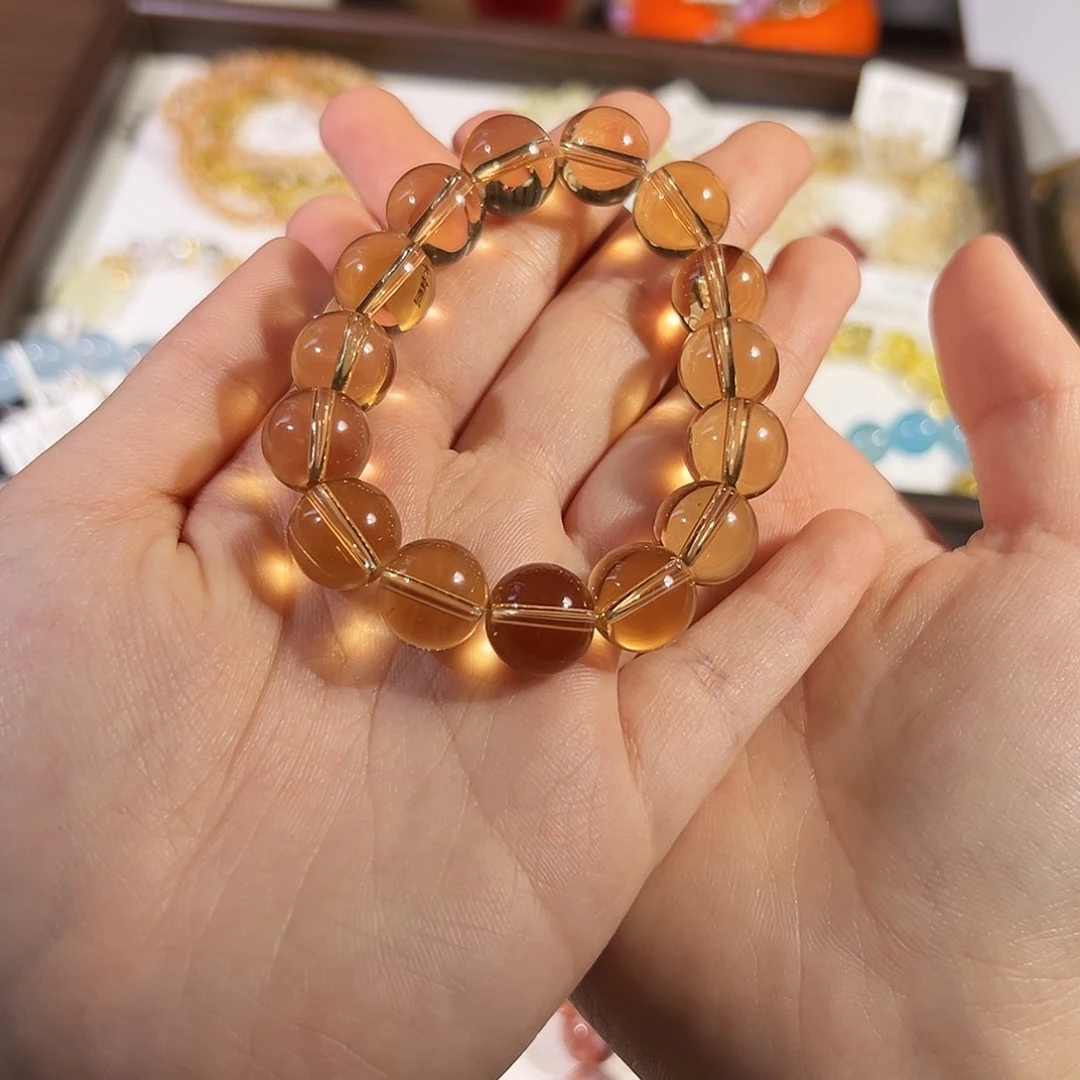 纯铜石英石水晶手串素圈
