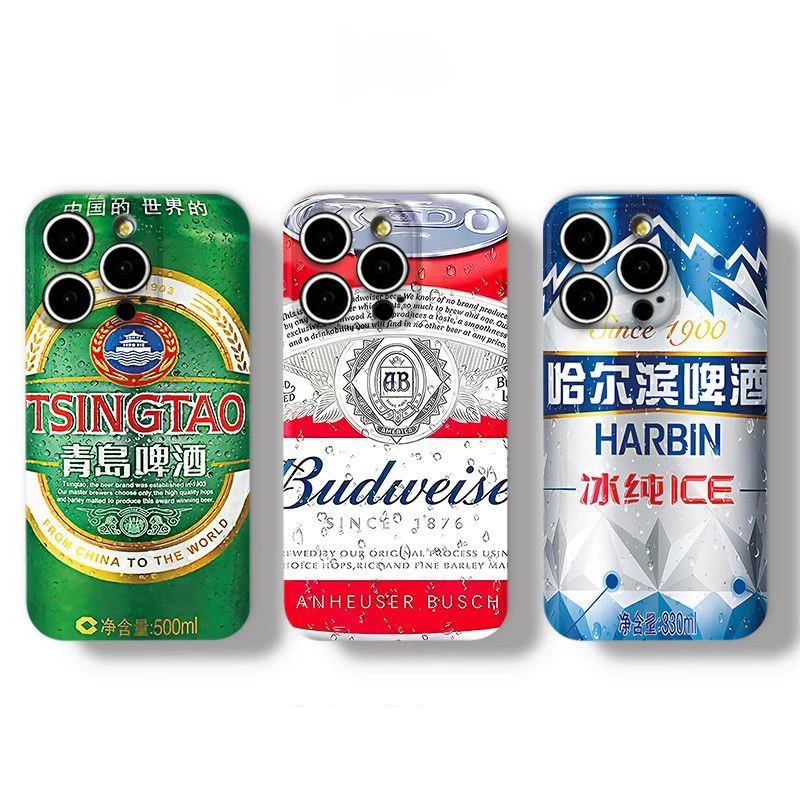 ins爆款潮流夏日冰啤酒手机壳适用苹果16华为RENO14VIVOS30小米gk