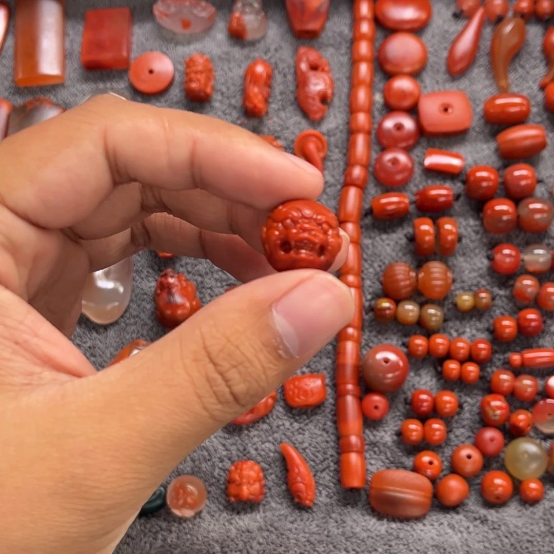 南红玛瑙未镶嵌老型手串