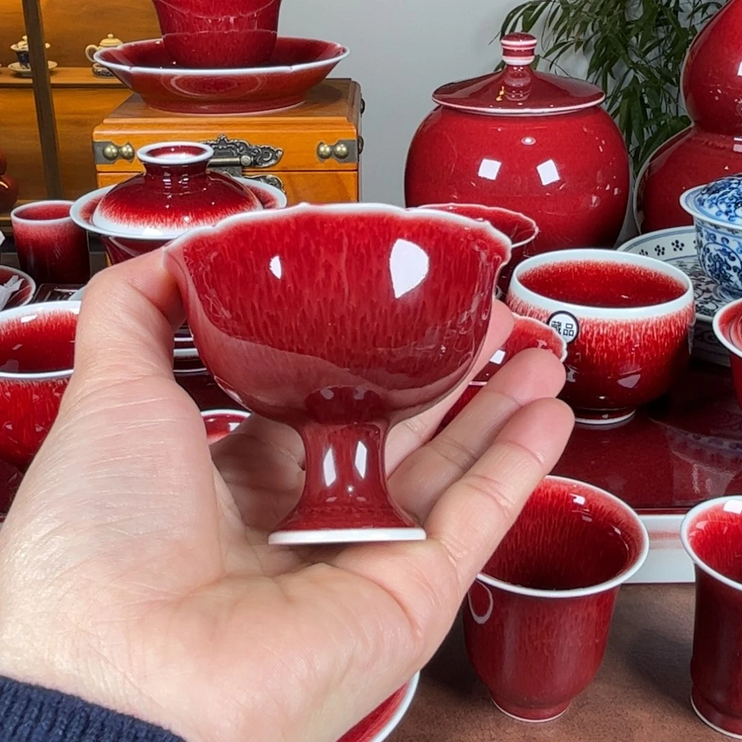 杯X****u景德镇原矿郎红花口高足