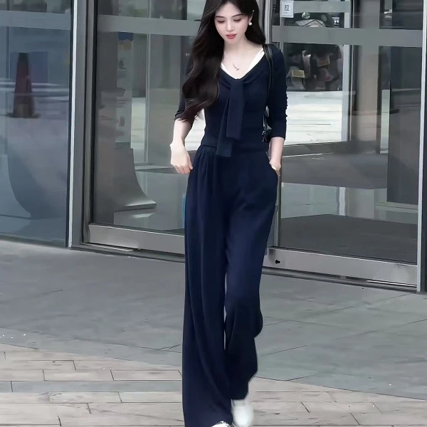 La Chapelle/拉夏贝尔2025秋季新气质时尚休闲简约显瘦套装10366