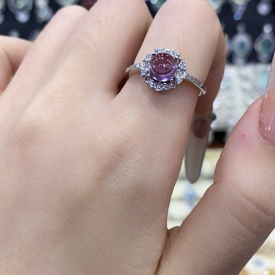 紫晶银S925镶嵌戒指