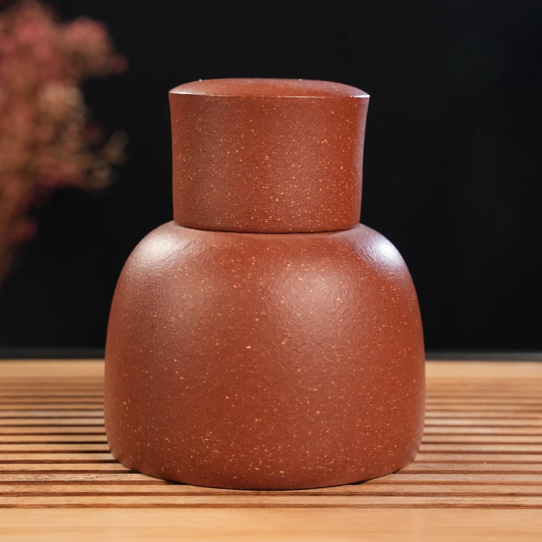 GS23-049   宜兴手工紫砂   降坡泥茶叶罐