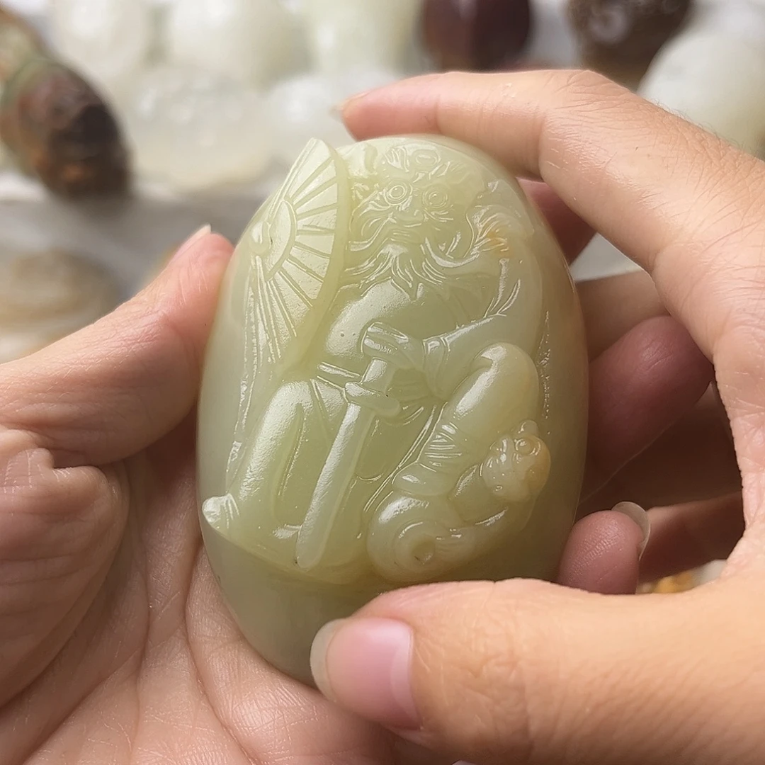石材方解石手把摆件不退换钟馗