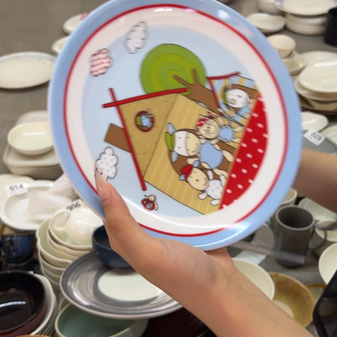 新骨瓷073微瑕卡通风8寸平盘