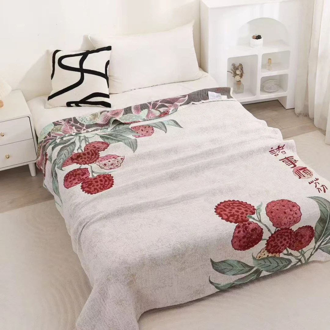 【诸事顺荔】1.5*2米雨露麻床盖柔软亲肤毯