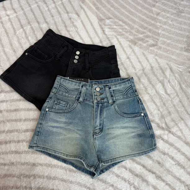993牛仔高腰短裤 新款