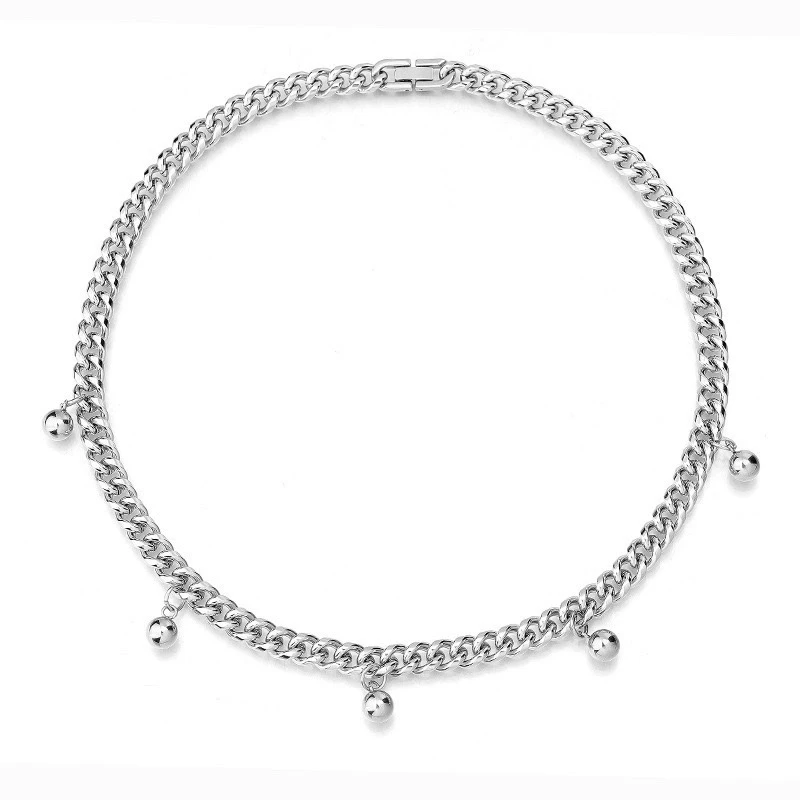 钛钢项链 MERCURY BLUES欧美古巴链情侣项链嘻哈不锈钢项链设计感