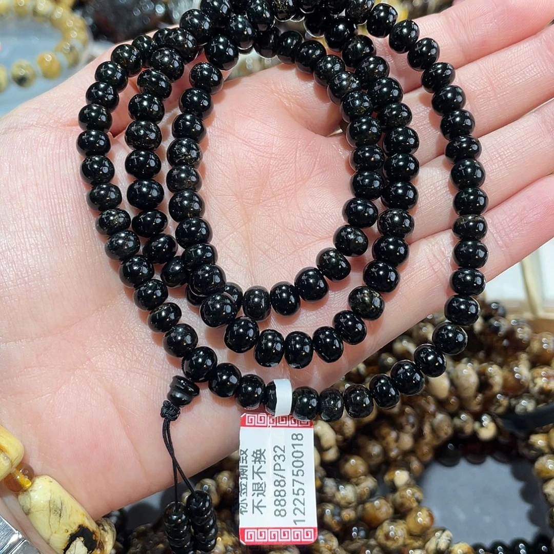 汤***圈琥珀未镶嵌手链7m星