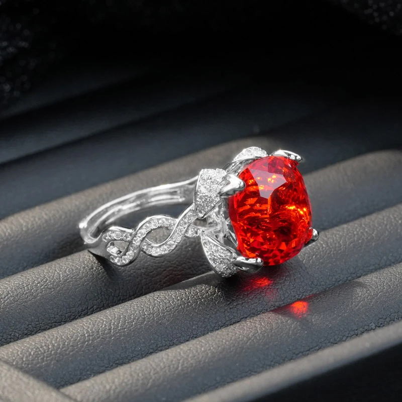 铜合金合成锆石戒指 小众铜合金合成立方氧化锆芬达色戒指7144-3