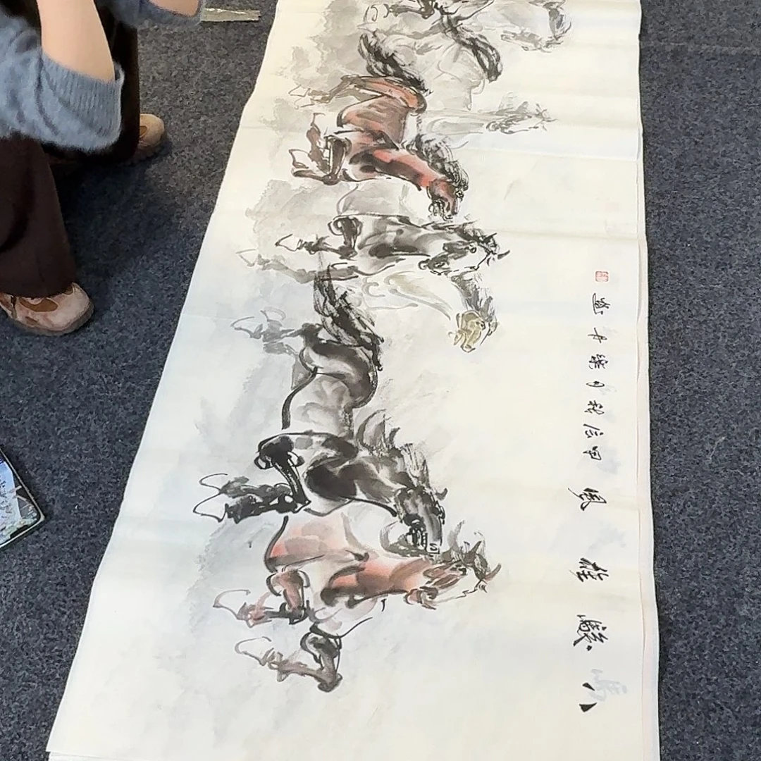 纯手绘国画作品好看小六尺
