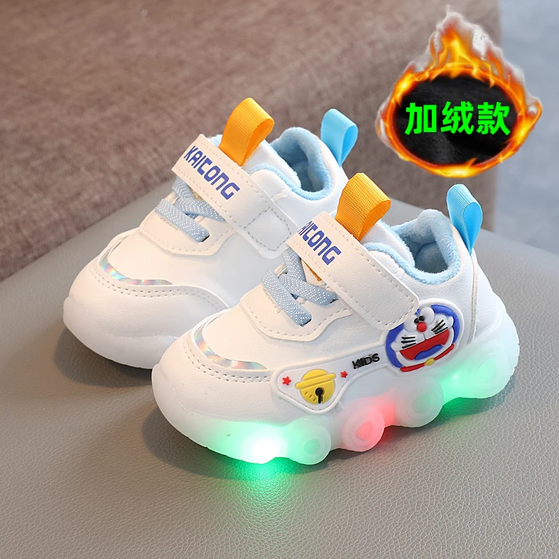秋冬季单鞋宝宝亮灯棉鞋1-3岁男女小童运动鞋休闲板鞋2学步小白鞋