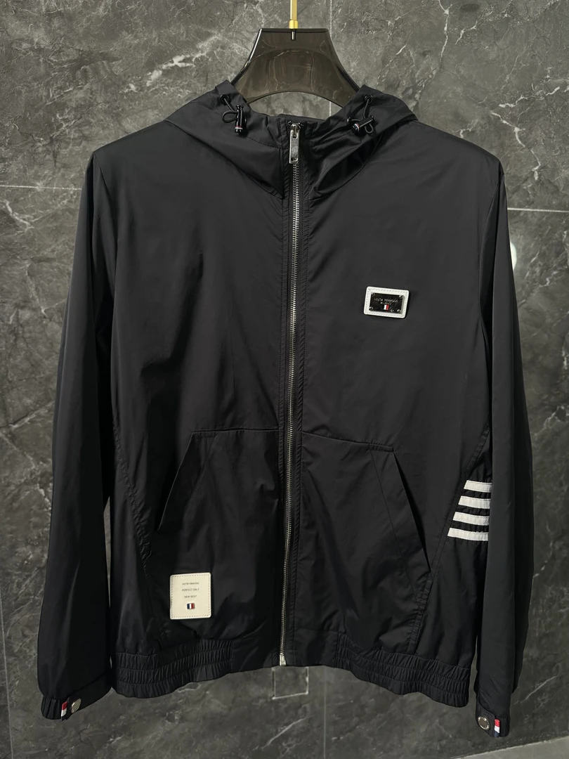 010商务连帽春秋休闲男士立领夹克外套时尚纯色百搭潮流