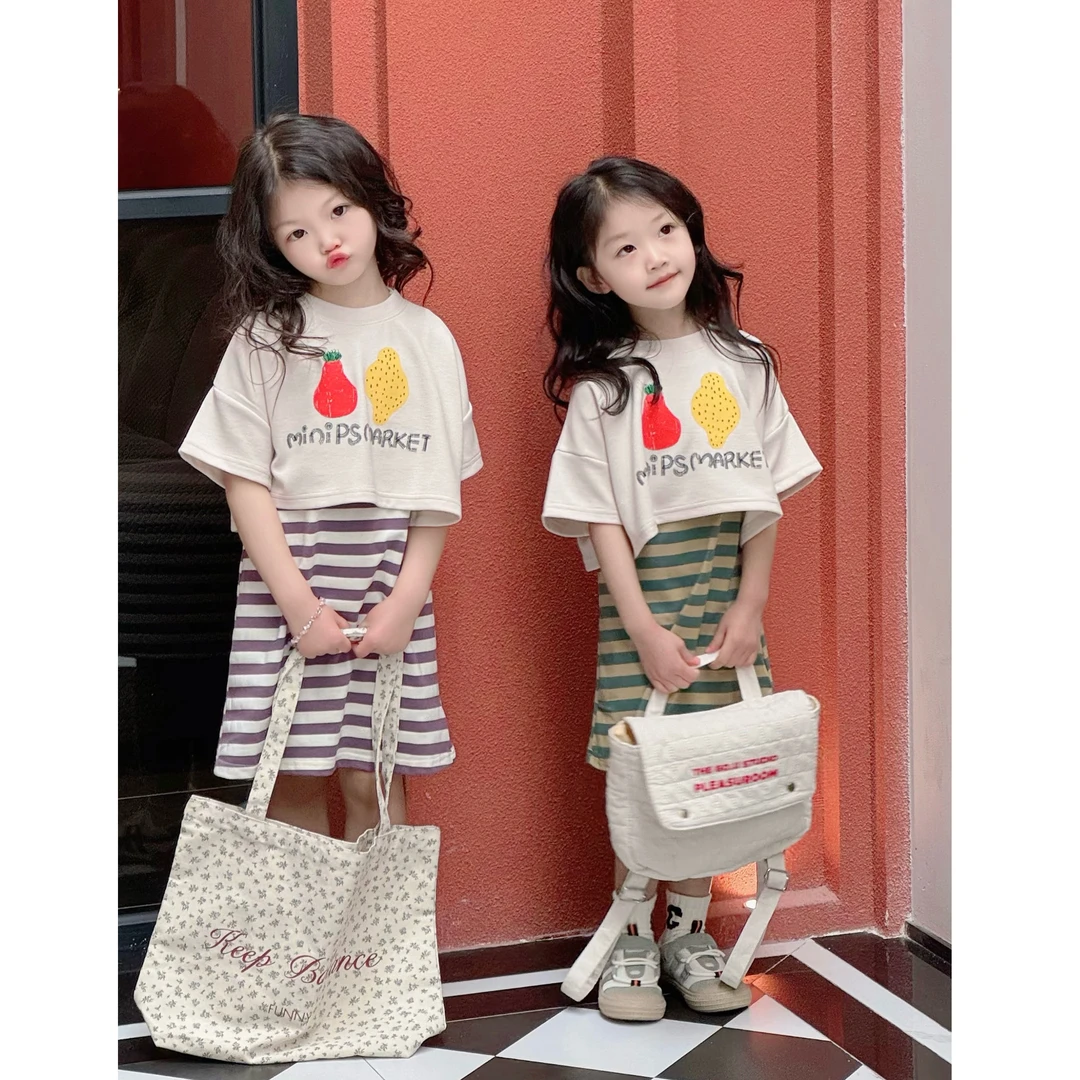 现【芋泥波波】儿童女童百搭夏季条纹背心连衣裙熙熙可可BXQ2411