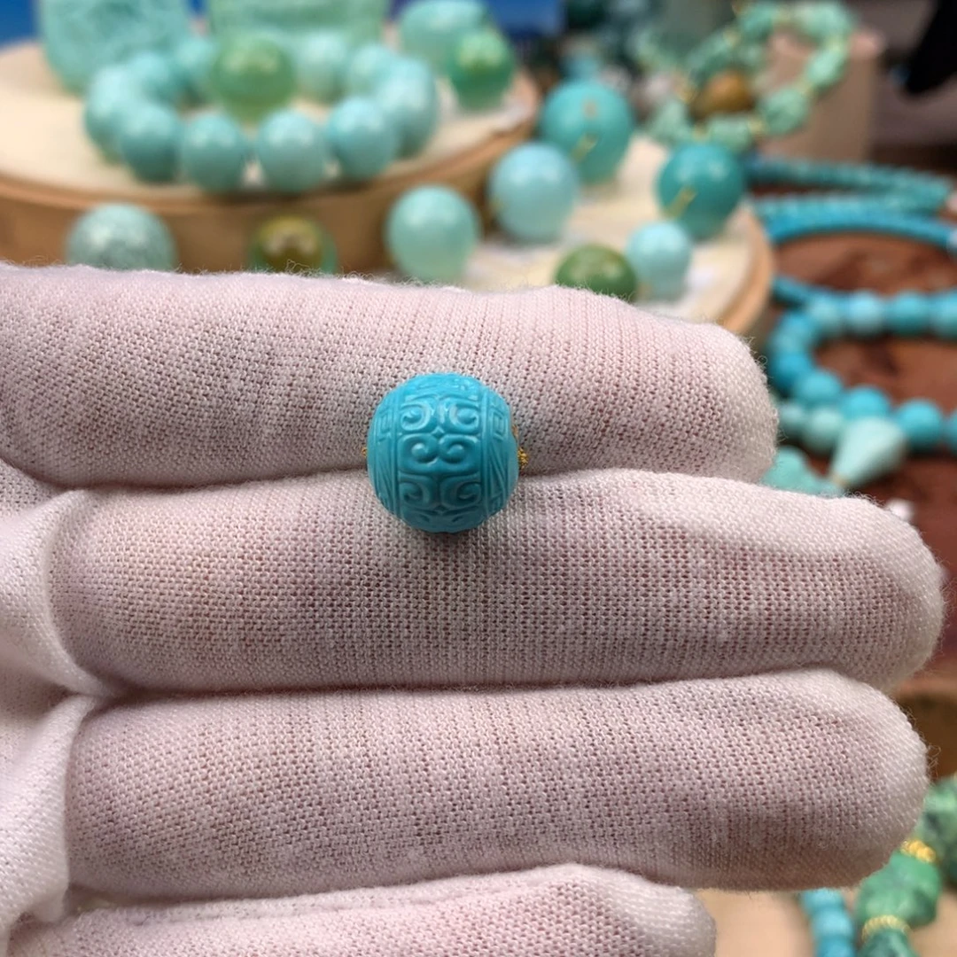 绿松石未镶嵌珠宝奇石12.3mm