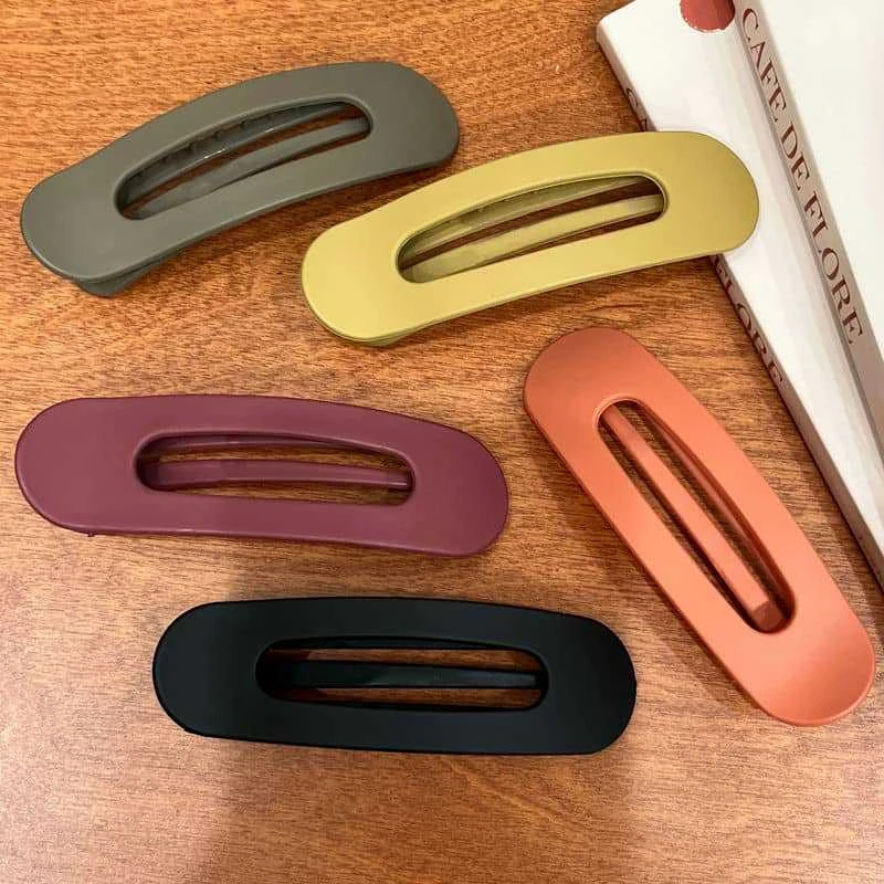 春季磨砂质感大号一字发夹网红简约鸭嘴夹洗澡头饰发卡成年人发饰