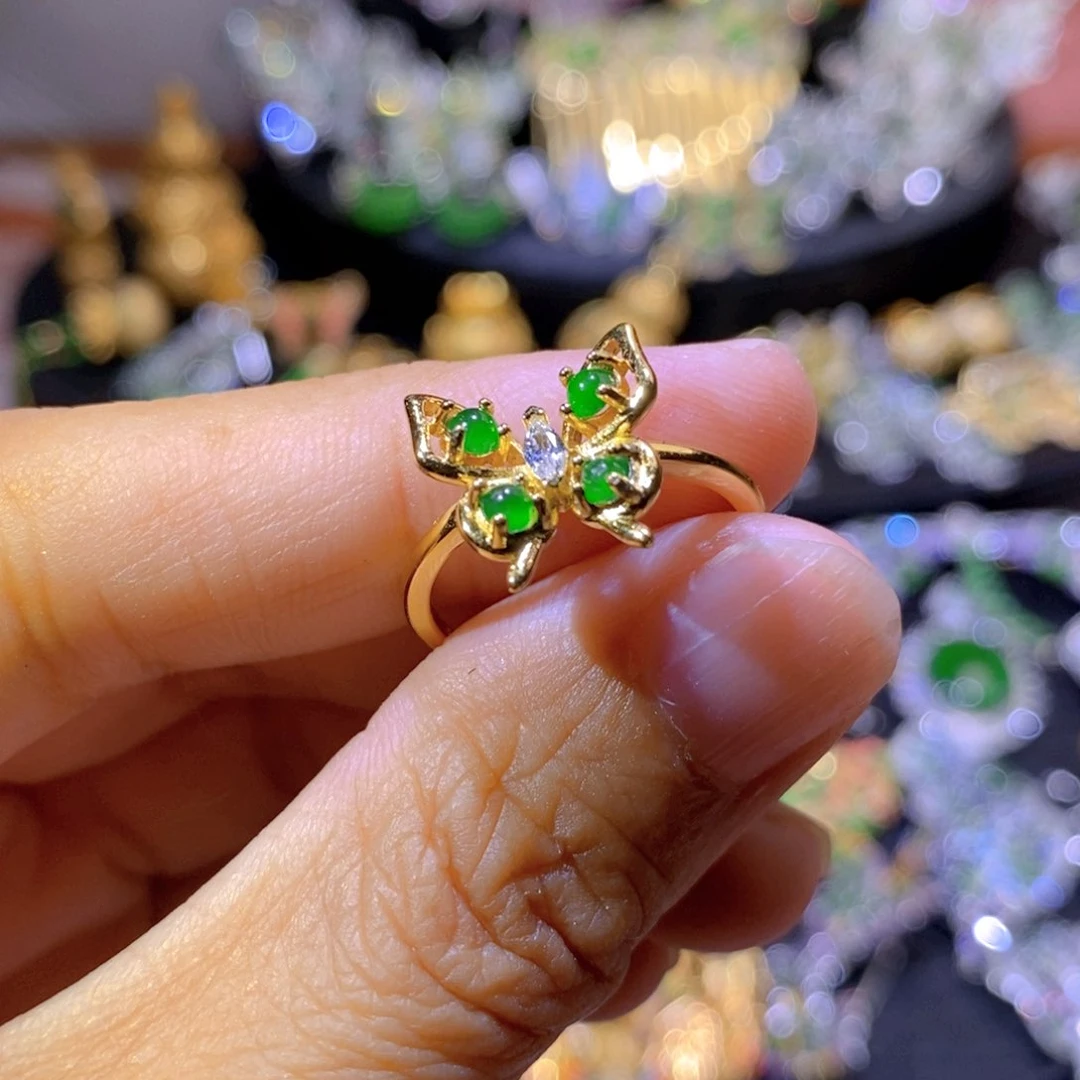 翡翠银S925镶嵌项圈天然翡翠