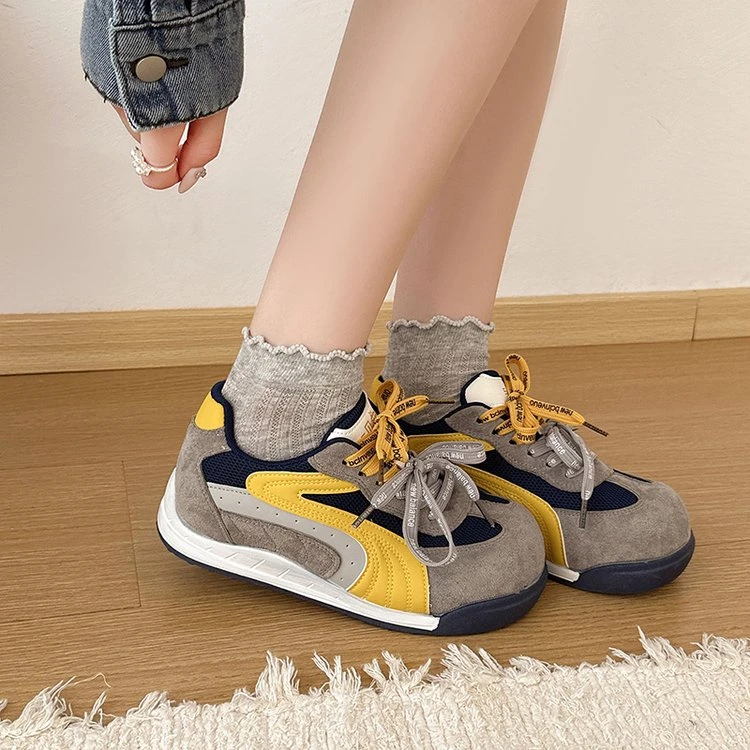 内增高德训鞋女复古轻便2025秋季爆款运动休闲鞋软底显脚小阿甘鞋