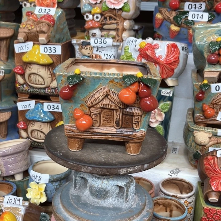 紫砂花盆粗陶材质多肉花盆