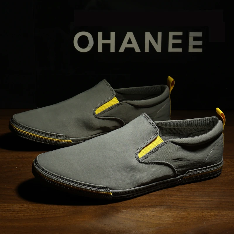 老北京布鞋男士一脚蹬懒人鞋夏季透气开车鞋休闲鞋帆布鞋低帮薄款