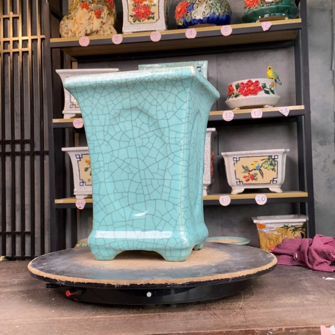 陶用****开7豆青方盆