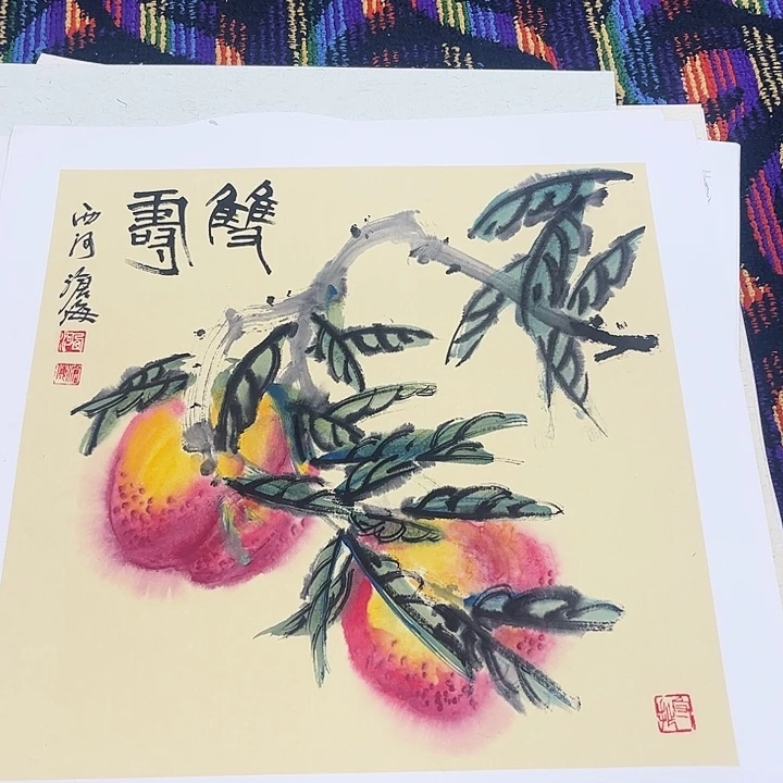 国画吴沧海老师50卡纸花鸟奇