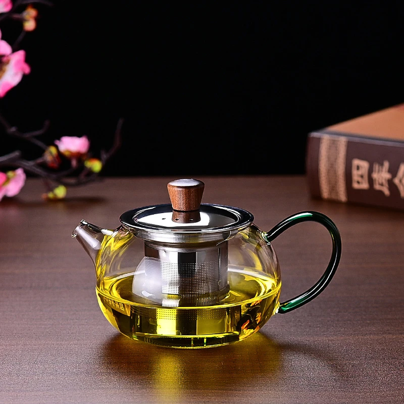 彩把不锈钢内胆仿古西施壶电陶炉加热玻璃煮茶壶一体嘴设计泡茶壶