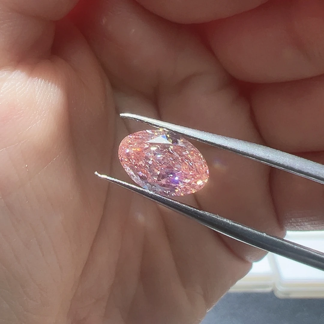 裸石合成钻石2.29ct上海igi 椭圆粉钻