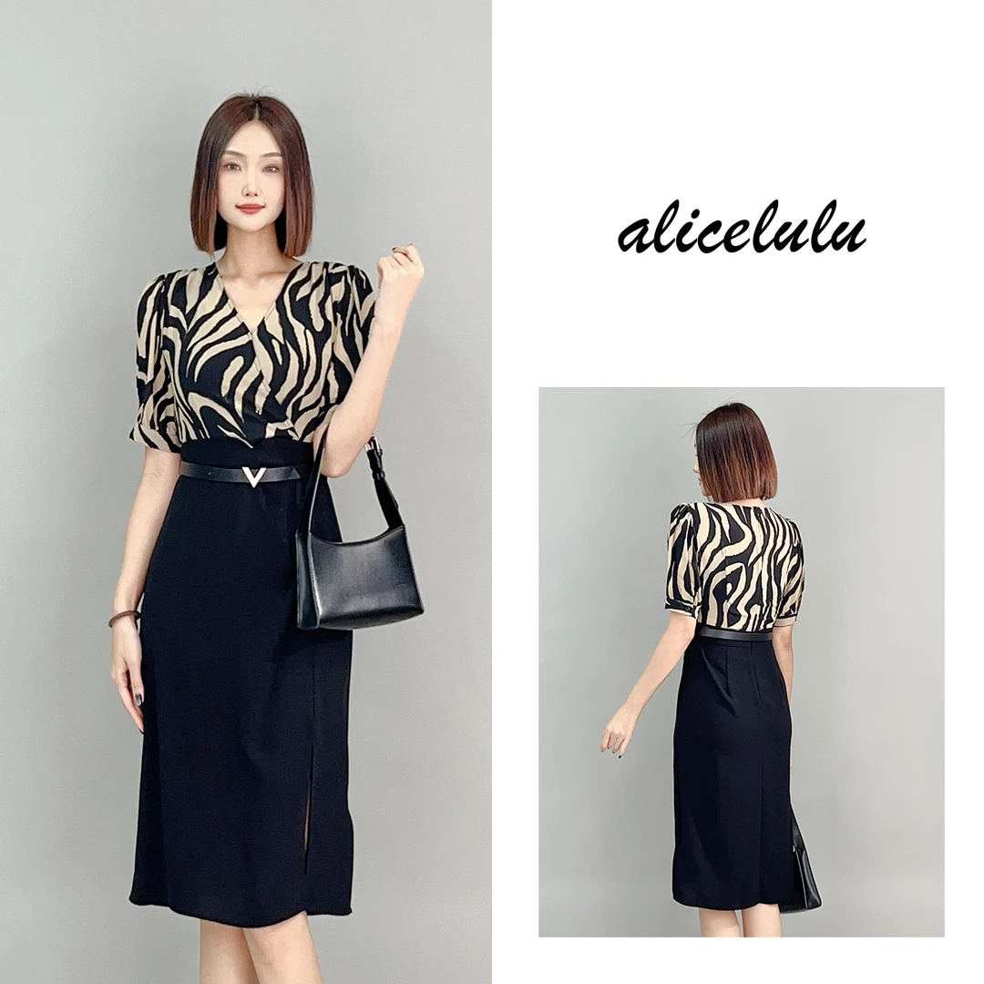 1 ALICE “时髦魅影”连衣裙 优雅通勤 显瘦百搭 S1033688Q