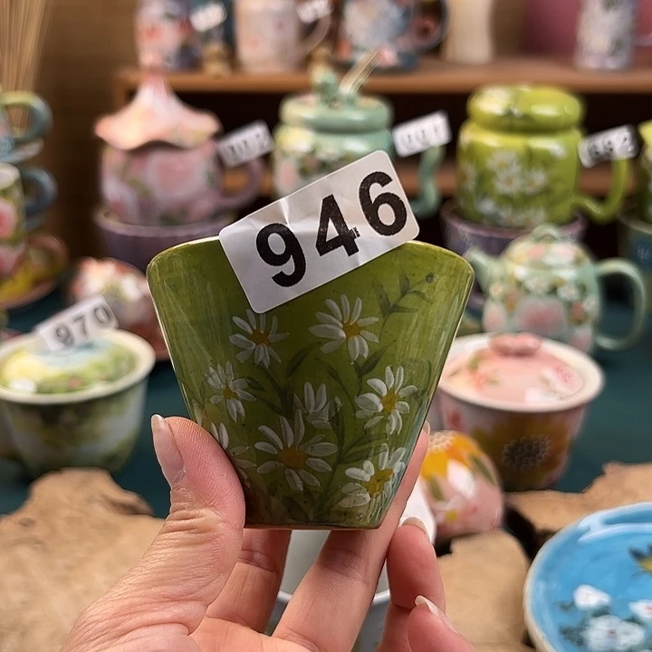 杯景德镇陶瓷手绘作品946口裂