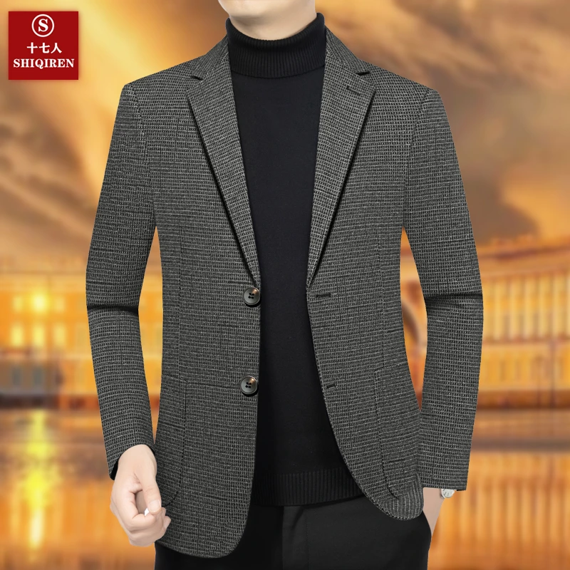 【中国制造】男士西服上衣外套百搭西装单件中年爸爸装休闲高档新品