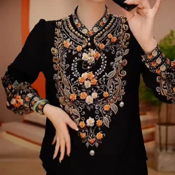 澳绒洋气减龄气质显瘦时尚保暖长袖圆领百搭优雅宽松轻奢上衣女