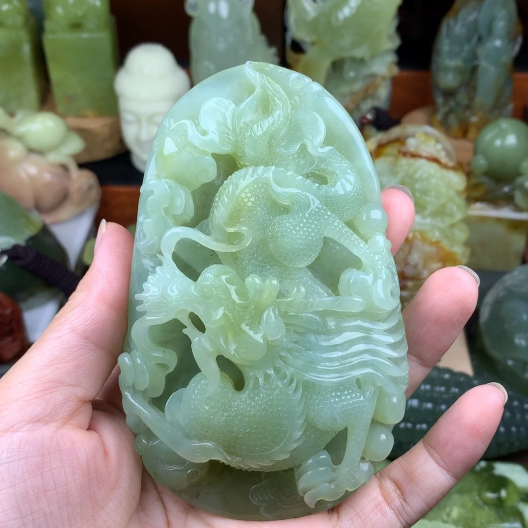 岫玉未镶嵌手把件