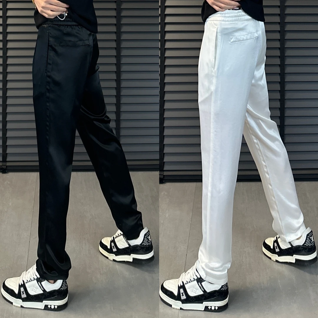 25229夏季新款’垂顺丝滑‘男士醋酸简约百搭舒适直筒微阔休闲裤