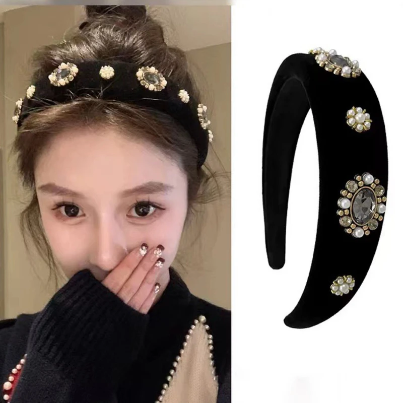 秋冬新款时尚闪钻气质压发发箍女高级感轻奢发卡韩系头箍头饰发饰