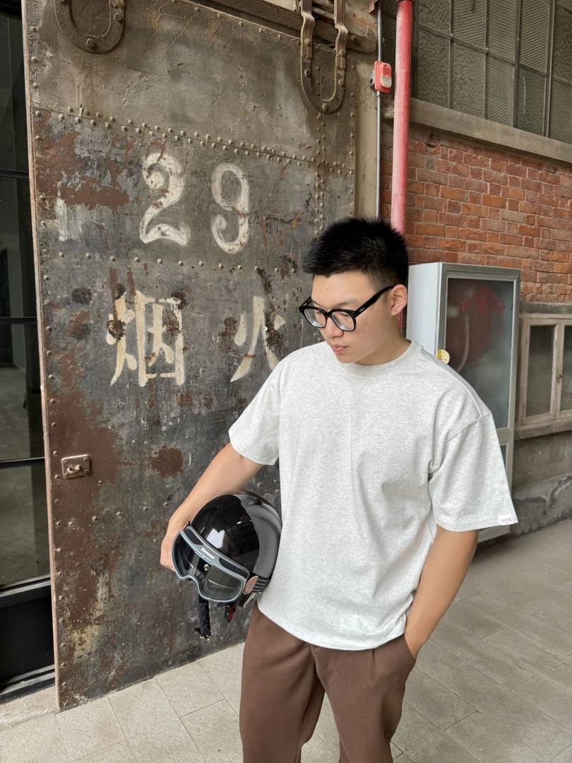 CONLEY夏季新款简约纯色重磅270g纯棉短袖T恤美式经典宽松休闲款