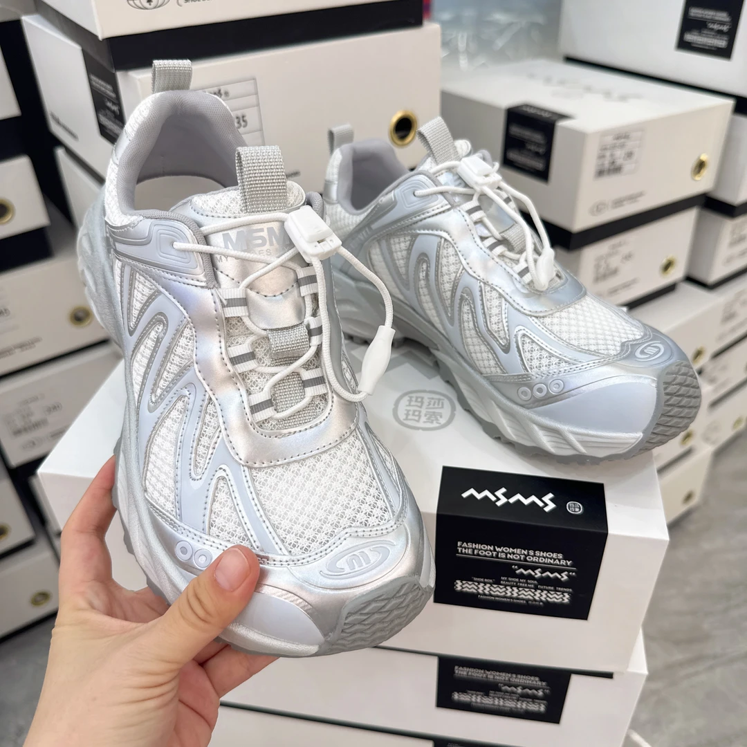 玛莎玛索网面透气622-208厚底老爹鞋女款2025新款夏季轻便