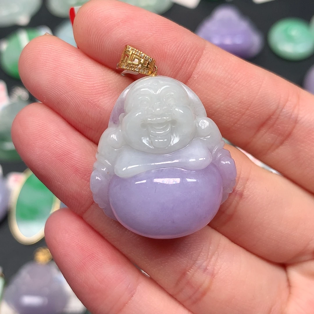 颈饰18K金镶嵌翡翠翡翠吊坠