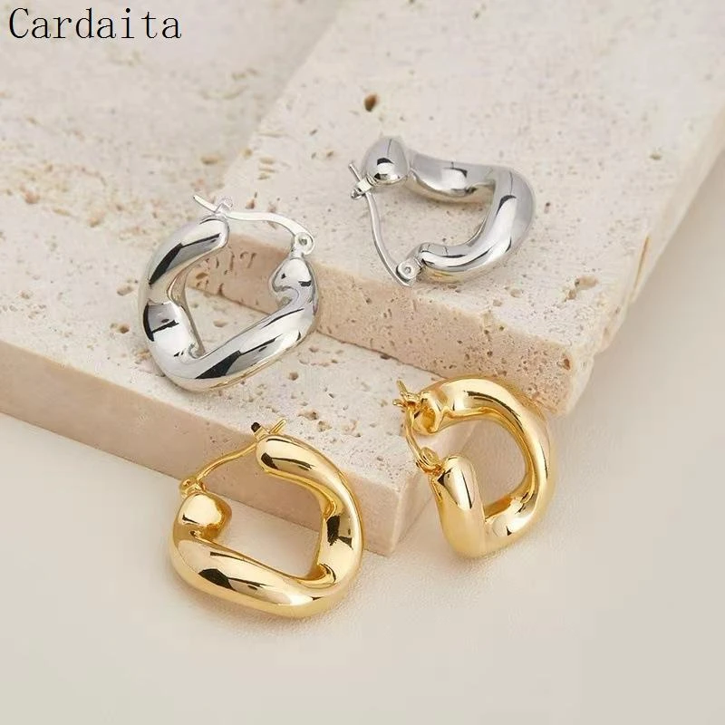 铜合金锆石耳饰 小众设计感扭曲耳环简约冷淡风气质时尚轻奢耳饰