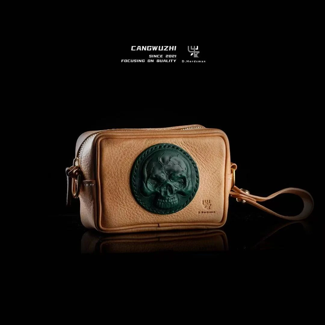 【藏物志】丁牧仁 原色绿骷髅 收纳包