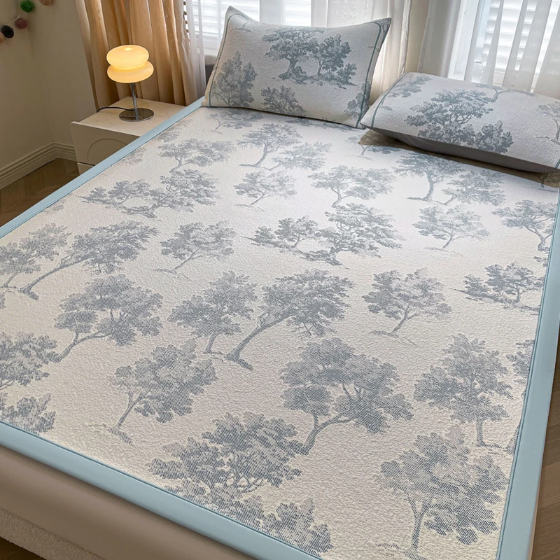 直播专享下播就下架上新PE花卉提花冰丝席三件套