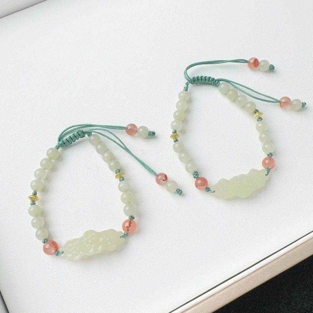 HW【麦子家族618大促】天然和田玉手牌气质多样性发1 SC728