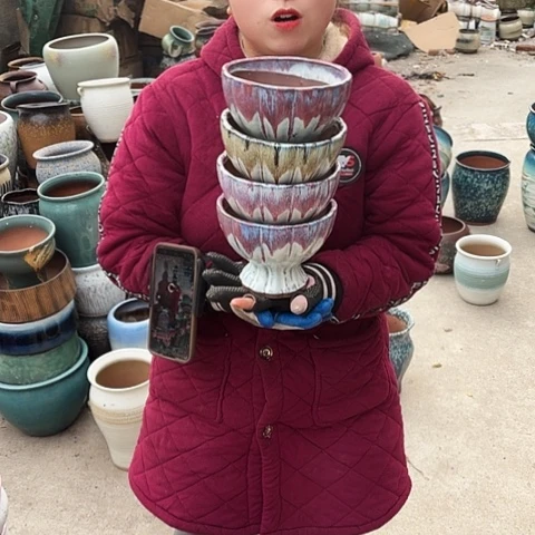 16口12高瑕疵盆子盆子。