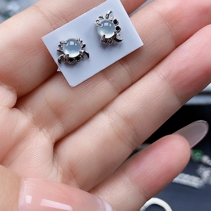 翡翠未镶嵌耳饰缅甸翡翠