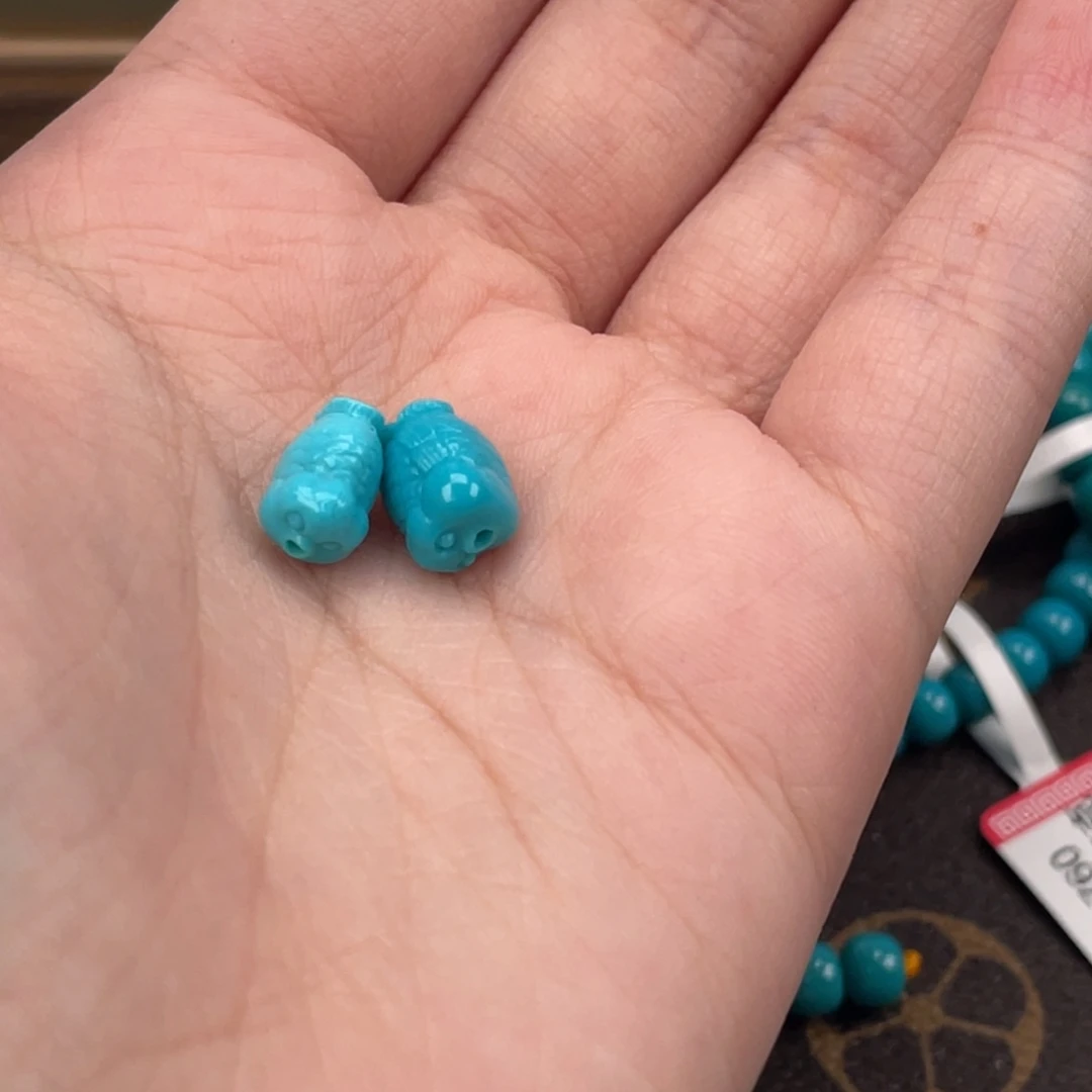 绿松石合金挂件金鱼雕件