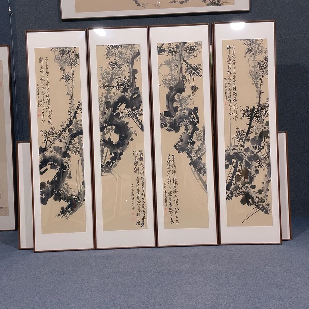 国画手绘作品带框