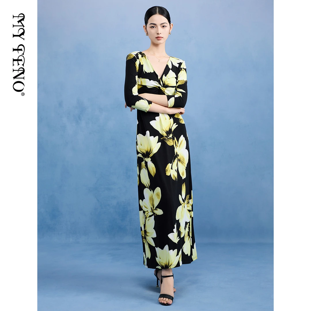 MY TENO/马天奴VDSC87[早秋上新]女装连衣裙大码显瘦气质长袖时尚