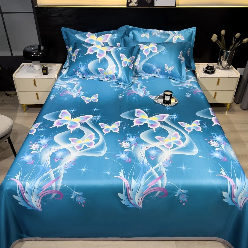 2025新款冰丝凉席三件套夏季床单可机洗水洗学生宿舍单人空调席子