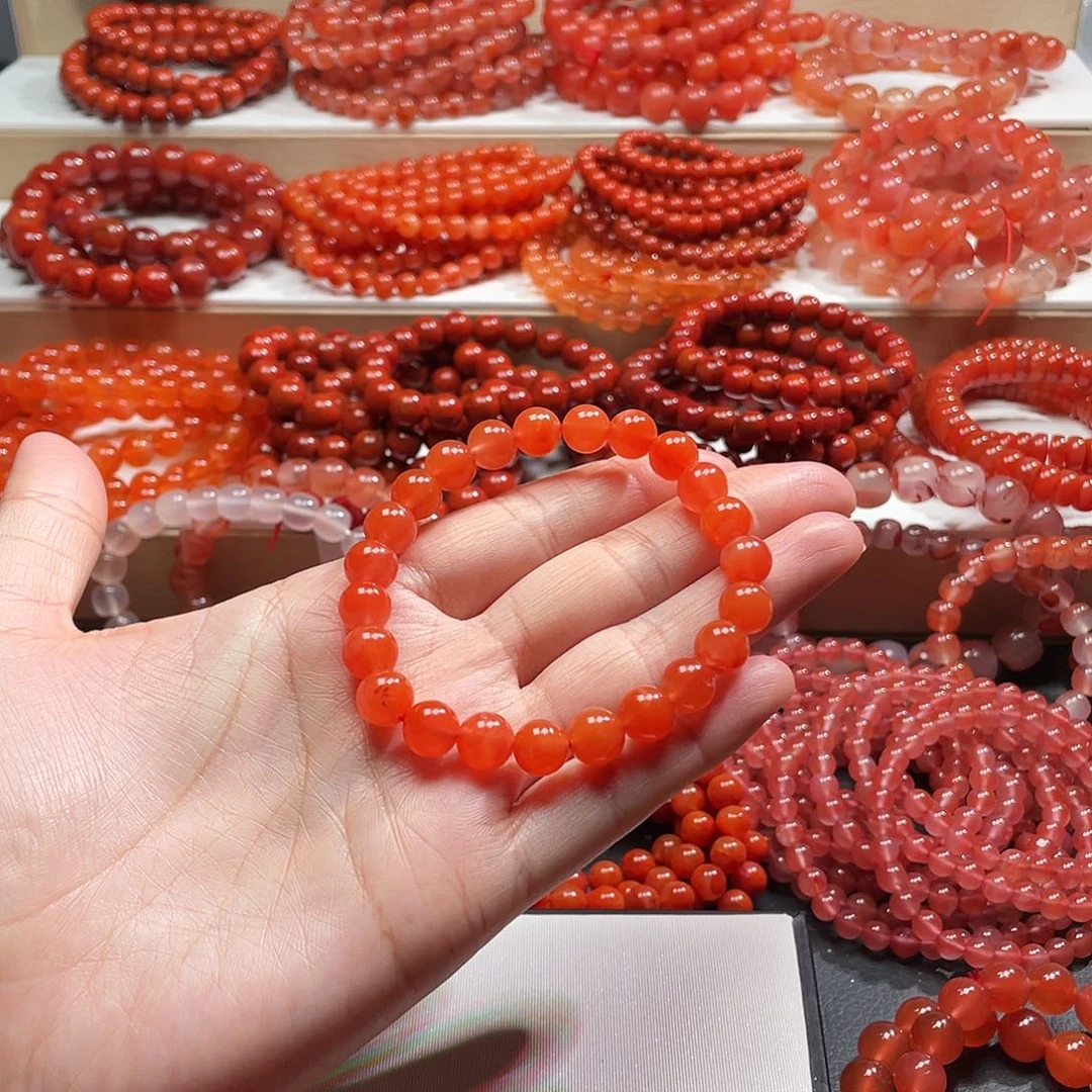 薄***啵南红玛瑙未镶嵌手链